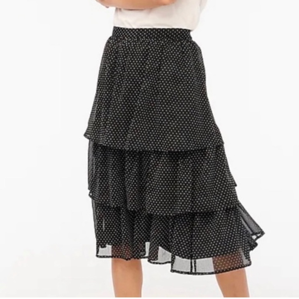 NWT J Crew polka dot tiered skirt